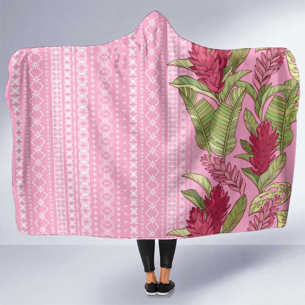 Women's Day Samoa Malu Tattoo Inspired Mix Teuila Hooded Blanket Rose Pink