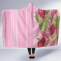 Women's Day Samoa Malu Tattoo Inspired Mix Teuila Hooded Blanket Rose Pink