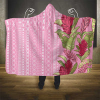 Women's Day Samoa Malu Tattoo Inspired Mix Teuila Hooded Blanket Rose Pink