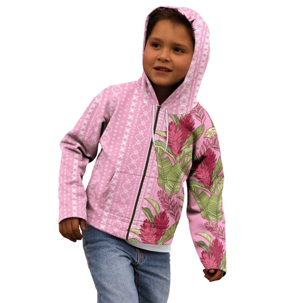 Women's Day Samoa Malu Tattoo Inspired Mix Teuila Kid Hoodie Rose Pink