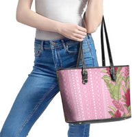 Women's Day Samoa Malu Tattoo Inspired Mix Teuila Leather Tote Bag Rose Pink