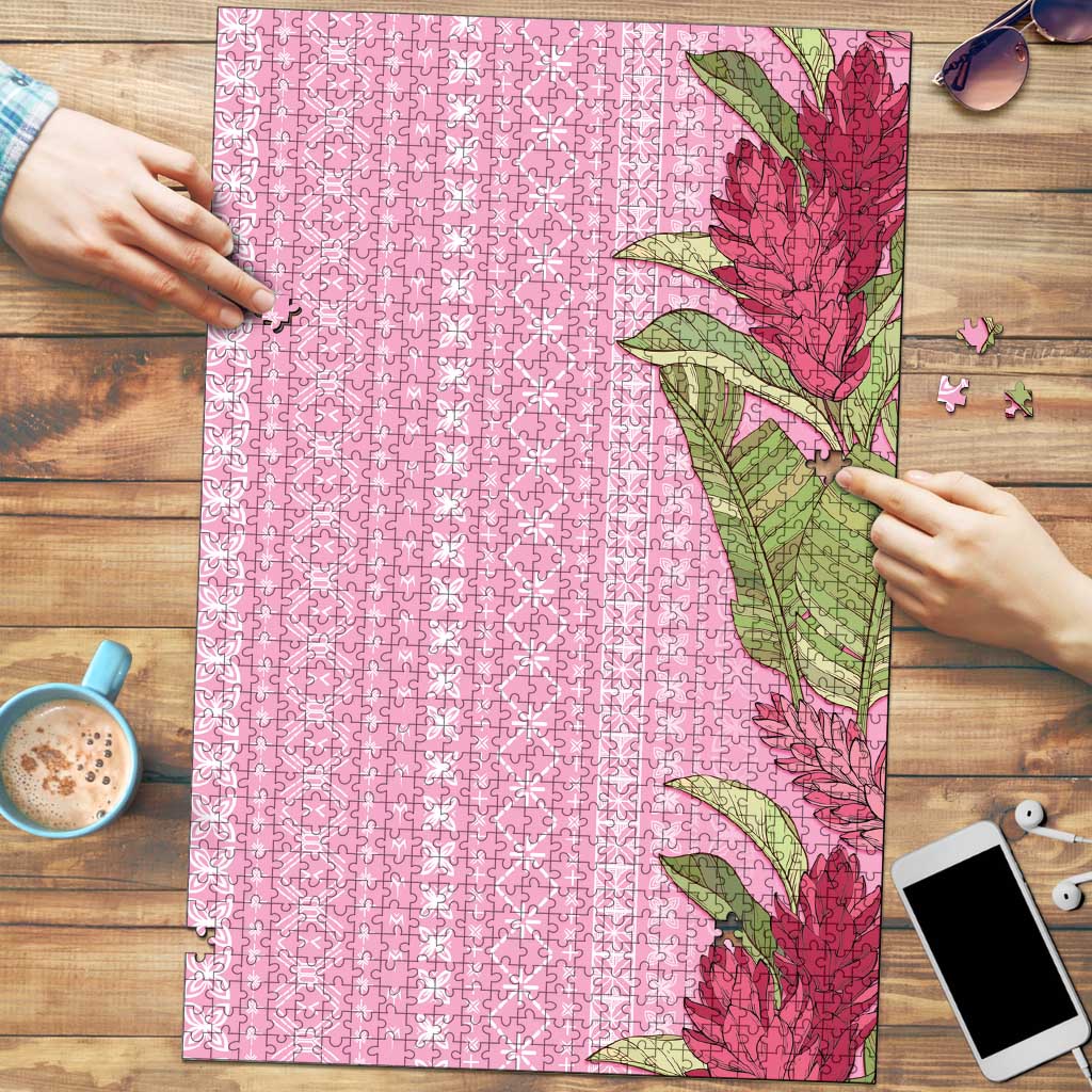 Women's Day Samoa Malu Tattoo Inspired Mix Teuila Puzzle Rose Pink