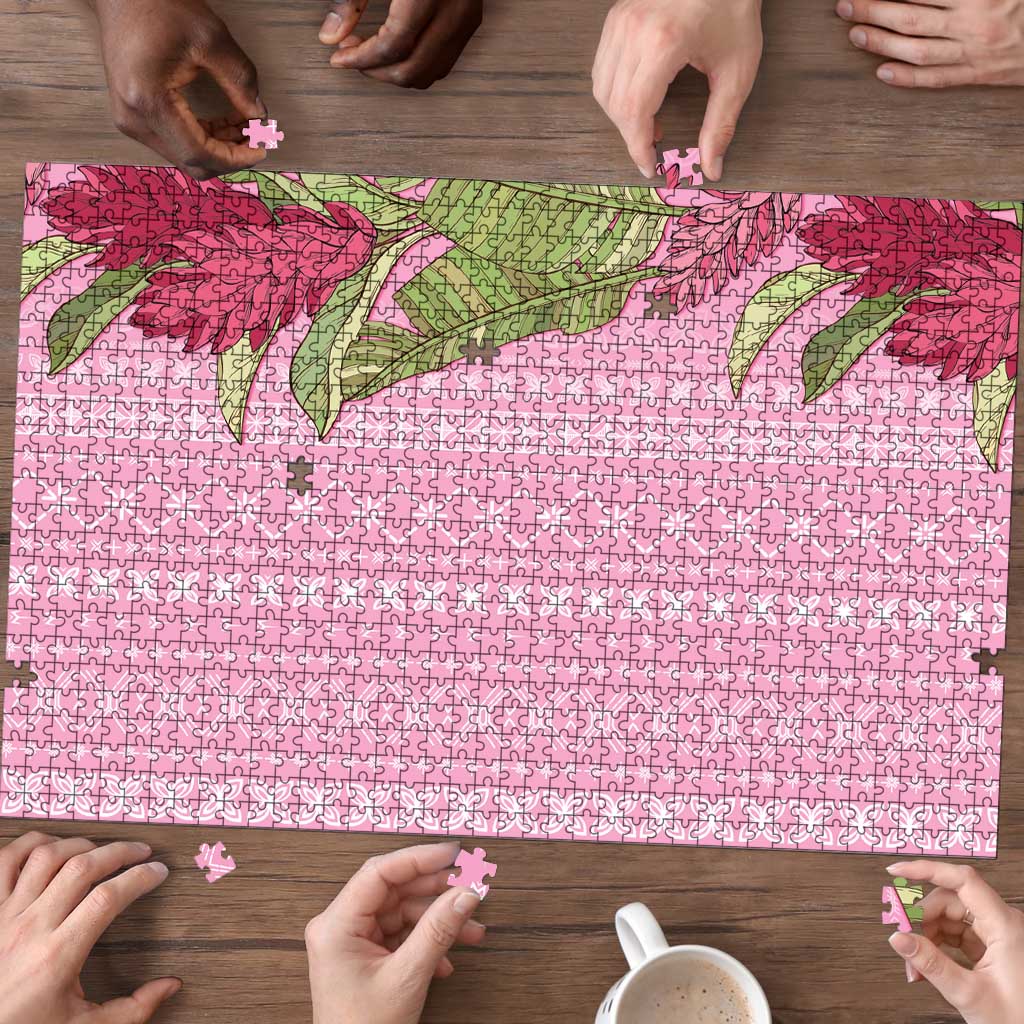 Women's Day Samoa Malu Tattoo Inspired Mix Teuila Puzzle Rose Pink