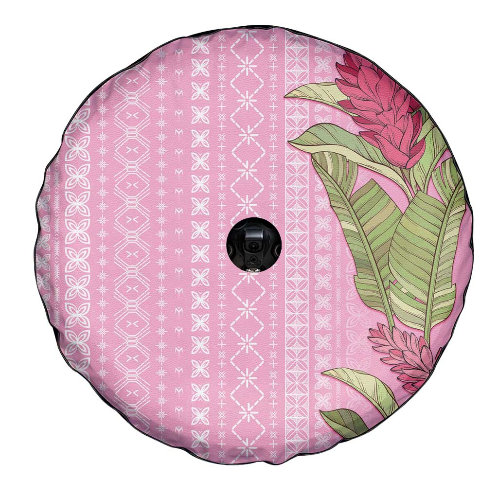Women's Day Samoa Malu Tattoo Inspired Mix Teuila Spare Tire Cover Rose Pink
