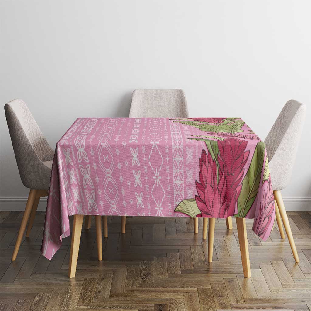 Women's Day Samoa Malu Tattoo Inspired Mix Teuila Tablecloth Rose Pink