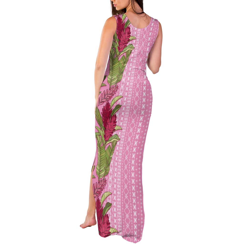 Women's Day Samoa Malu Tattoo Inspired Mix Teuila Tank Maxi Dress Rose Pink