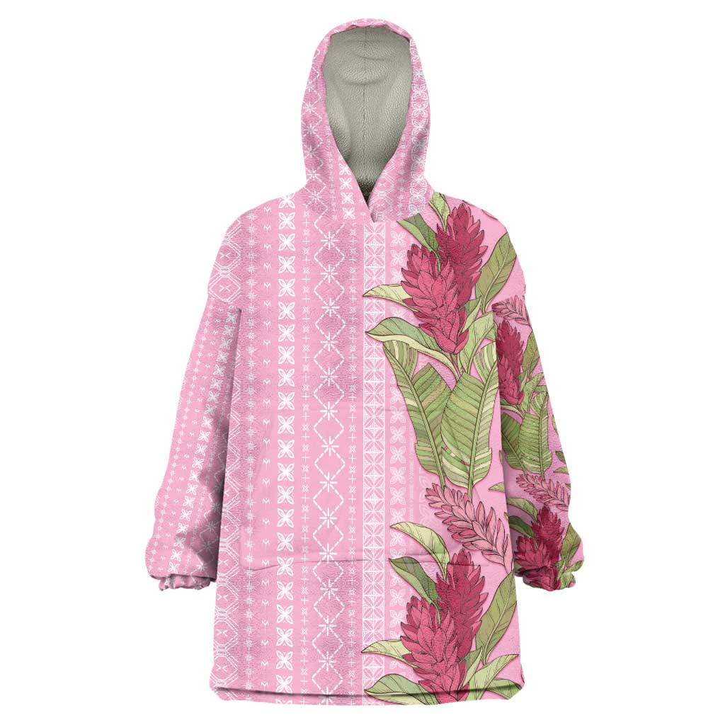 Women's Day Samoa Malu Tattoo Inspired Mix Teuila Wearable Blanket Hoodie Rose Pink