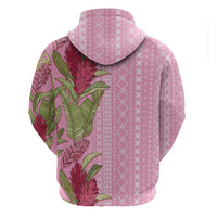 Women's Day Samoa Malu Tattoo Inspired Mix Teuila Zip Hoodie Rose Pink