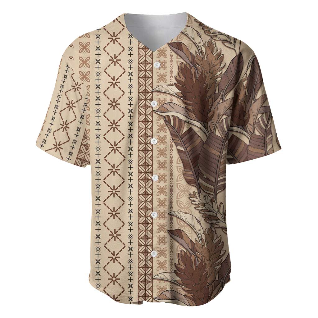 Women's Day Samoa Malu Tattoo Inspired Mix Teuila Baseball Jersey Vintage Tapa LT7 Beige - Polynesian Pride