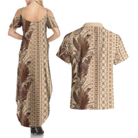 Women's Day Samoa Malu Tattoo Inspired Mix Teuila Couples Matching Summer Maxi Dress and Hawaiian Shirt Vintage Tapa LT7 - Polynesian Pride