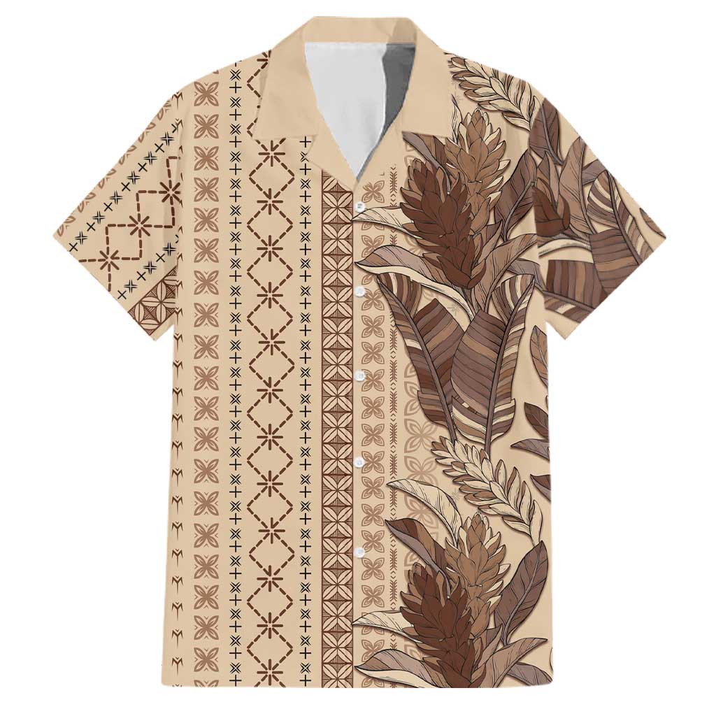 Women's Day Samoa Malu Tattoo Inspired Mix Teuila Family Matching Long Sleeve Bodycon Dress and Hawaiian Shirt Vintage Tapa LT7 Dad's Shirt - Short Sleeve Beige - Polynesian Pride