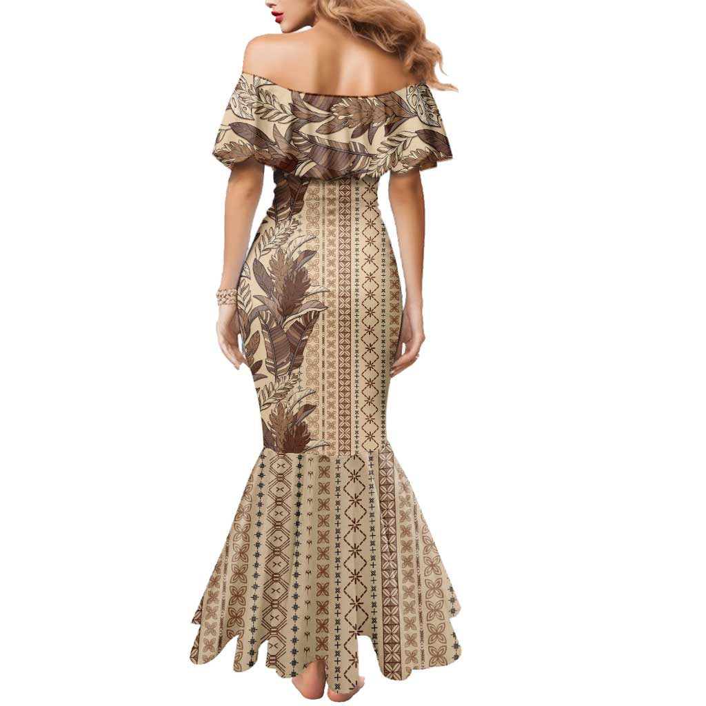 Women's Day Samoa Malu Tattoo Inspired Mix Teuila Family Matching Mermaid Dress and Hawaiian Shirt Vintage Tapa LT7 - Polynesian Pride