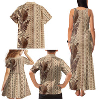 Women's Day Samoa Malu Tattoo Inspired Mix Teuila Family Matching Tank Maxi Dress and Hawaiian Shirt Vintage Tapa LT7 - Polynesian Pride