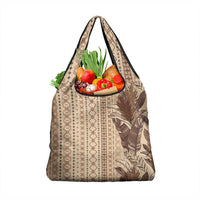 Women's Day Samoa Malu Tattoo Inspired Mix Teuila Grocery Bag Vintage Tapa LT7 1-pack One Size Beige - Polynesian Pride
