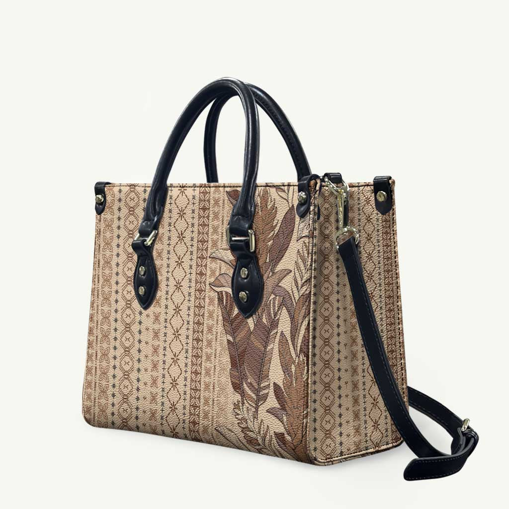 Women's Day Samoa Malu Tattoo Inspired Mix Teuila Leather Bag Vintage Tapa