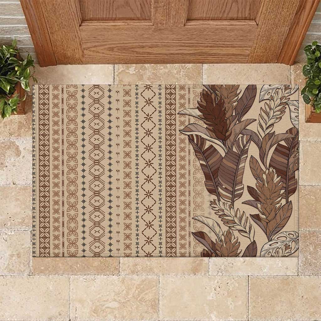 Women's Day Samoa Malu Tattoo Inspired Mix Teuila Rubber Doormat Vintage Tapa