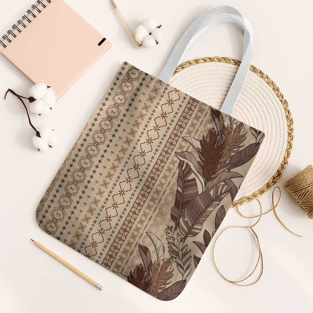 Women's Day Samoa Malu Tattoo Inspired Mix Teuila Tote Bag Vintage Tapa LT7 White Strap One Size Beige - Polynesian Pride