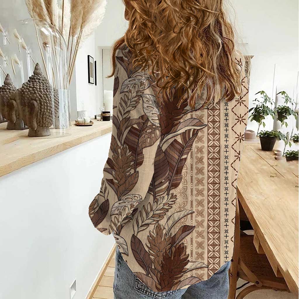 Women's Day Samoa Malu Tattoo Inspired Mix Teuila Women Casual Shirt Vintage Tapa LT7 - Polynesian Pride