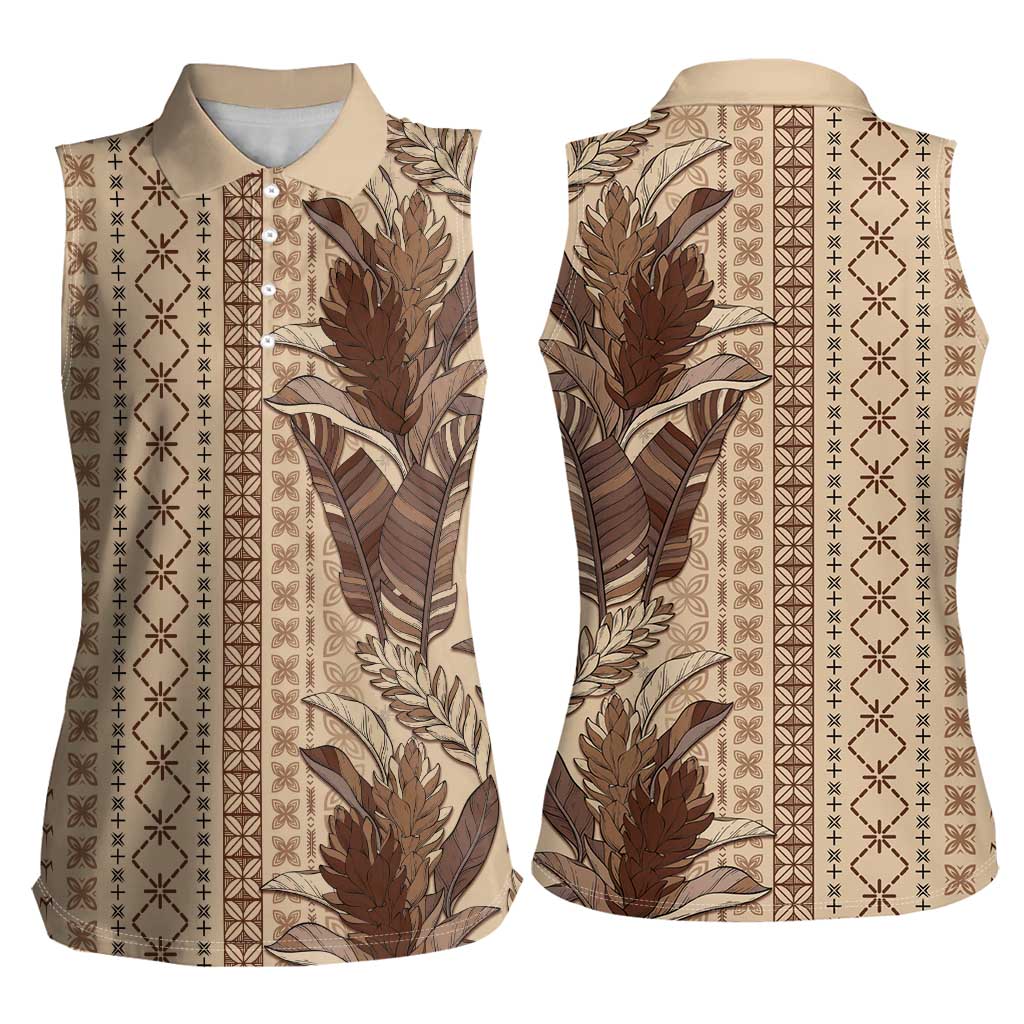 Women's Day Samoa Malu Tattoo Inspired Mix Teuila Women Sleeveless Polo Shirt Vintage Tapa LT7 - Polynesian Pride