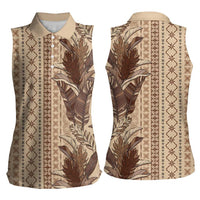 Women's Day Samoa Malu Tattoo Inspired Mix Teuila Women Sleeveless Polo Shirt Vintage Tapa LT7 - Polynesian Pride