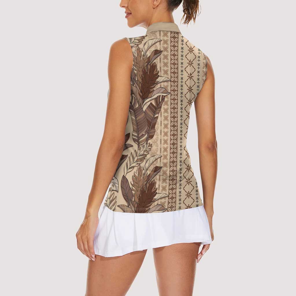 Women's Day Samoa Malu Tattoo Inspired Mix Teuila Women Sleeveless Polo Shirt Vintage Tapa LT7 - Polynesian Pride