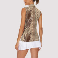 Women's Day Samoa Malu Tattoo Inspired Mix Teuila Women Sleeveless Polo Shirt Vintage Tapa LT7 - Polynesian Pride