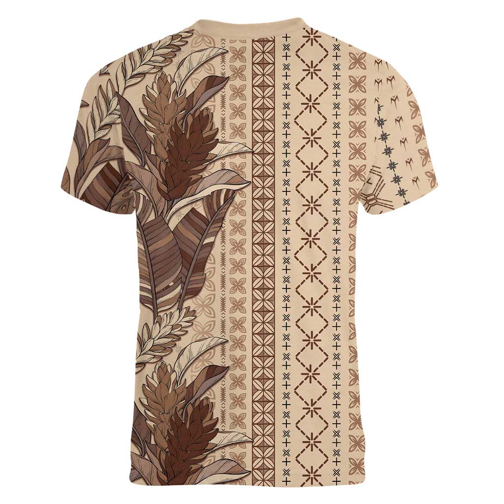 Women's Day Samoa Malu Tattoo Inspired Mix Teuila Women V-Neck T-Shirt Vintage Tapa LT7 - Polynesian Pride