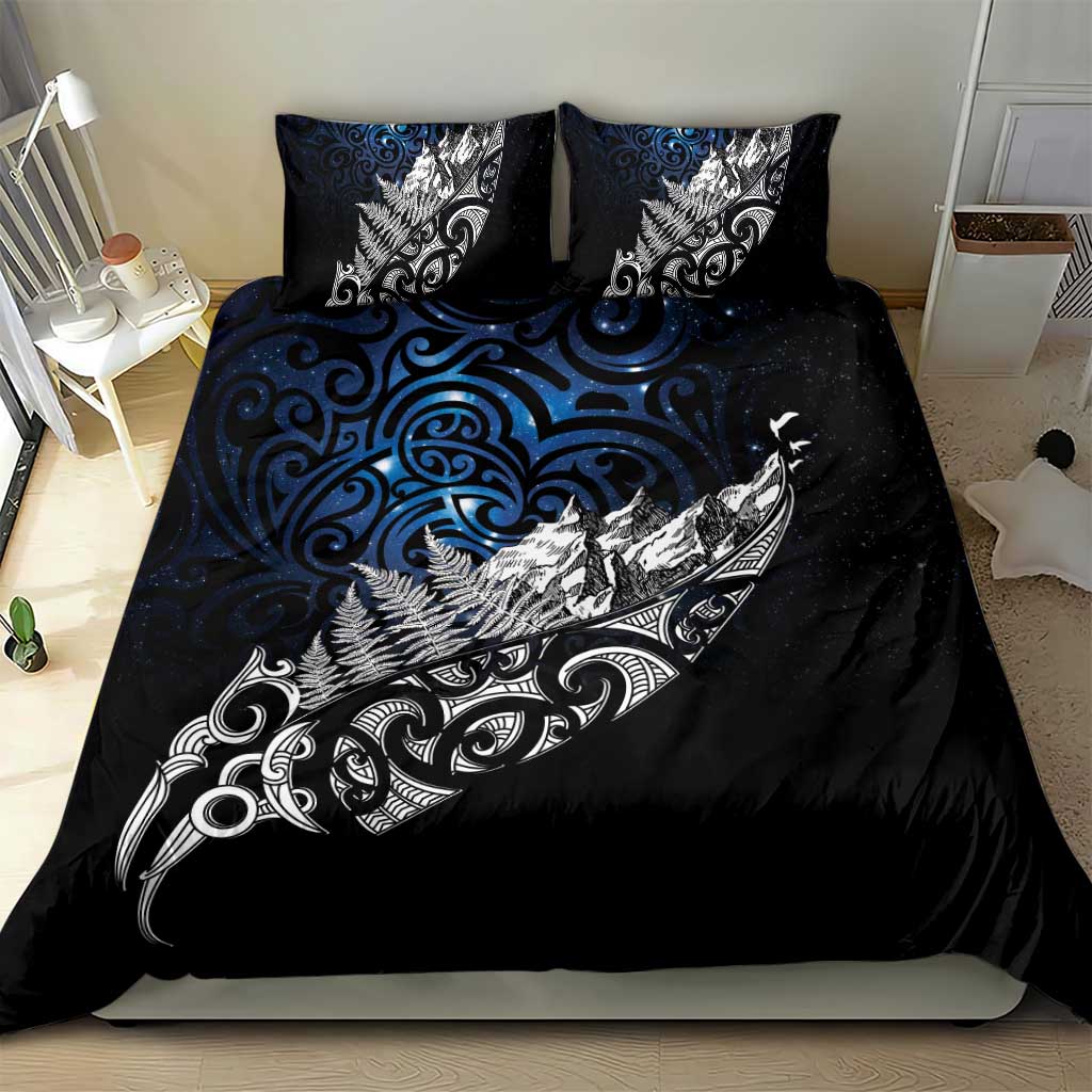 Maori Matariki Bedding Set Landscape Styled Fern - Galaxy