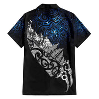 Maori Matariki Family Matching Short Sleeve Bodycon Dress and Hawaiian Shirt Landscape Styled Fern - Galaxy