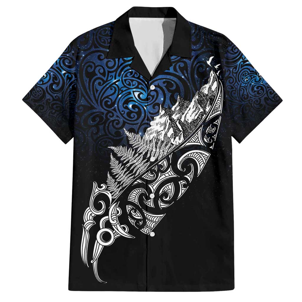 Maori Matariki Hawaiian Shirt Landscape Styled Fern - Galaxy