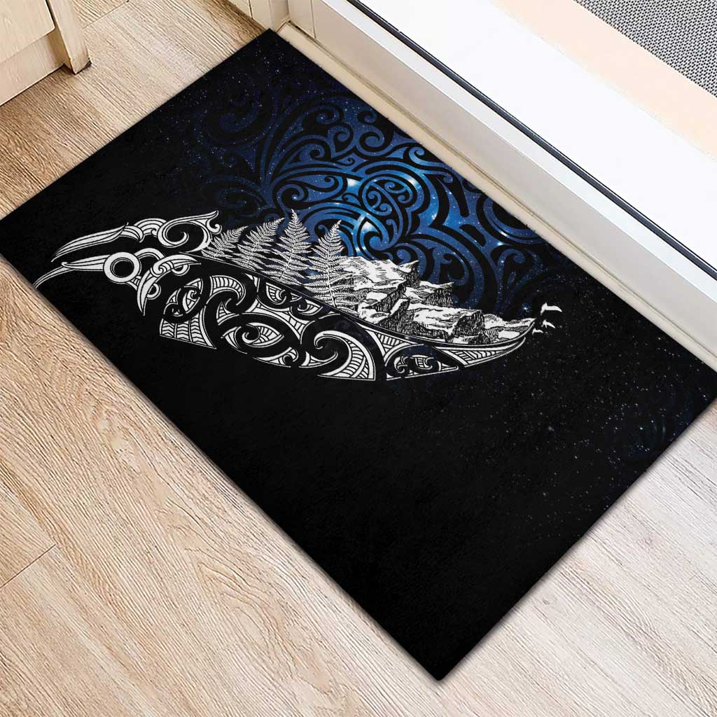 Maori Matariki Rubber Doormat Landscape Styled Fern - Galaxy