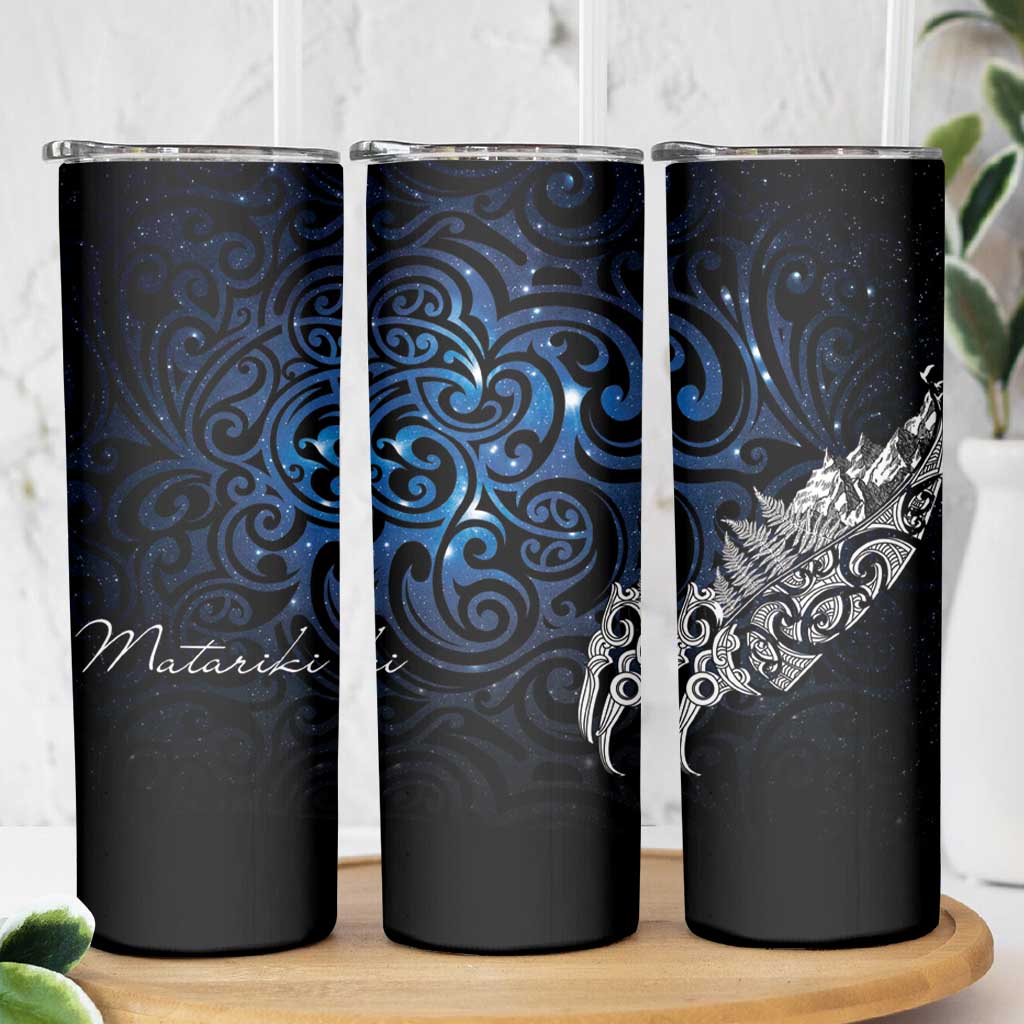 Maori Matariki Skinny Tumbler Landscape Styled Fern - Galaxy LT7 - Polynesian Pride