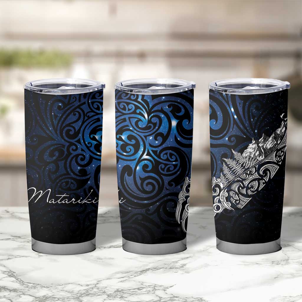 Maori Matariki Tumbler Cup Landscape Styled Fern - Galaxy LT7 - Polynesian Pride