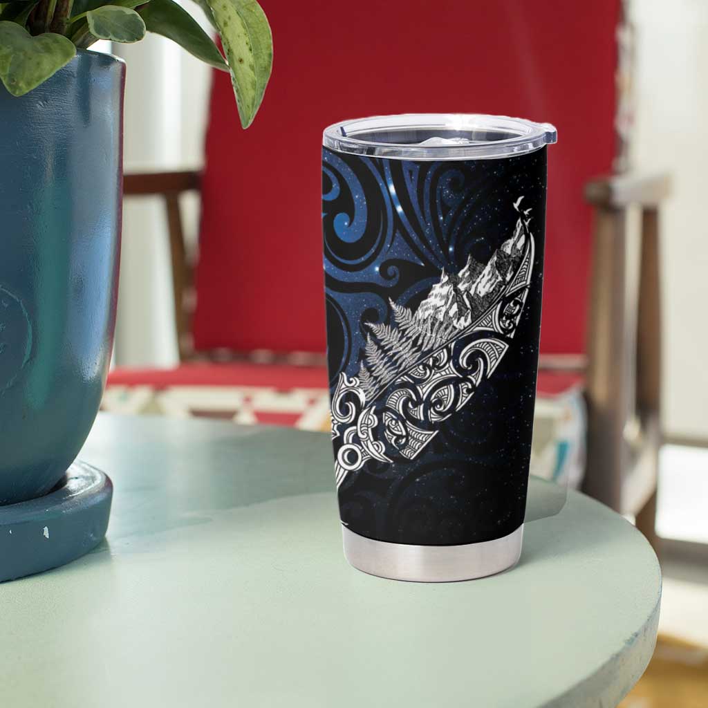 Maori Matariki Tumbler Cup Landscape Styled Fern - Galaxy LT7 - Polynesian Pride