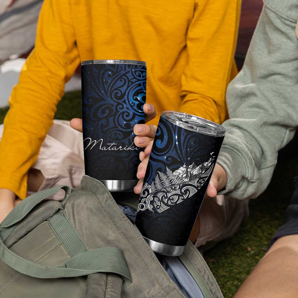 Maori Matariki Tumbler Cup Landscape Styled Fern - Galaxy LT7 - Polynesian Pride