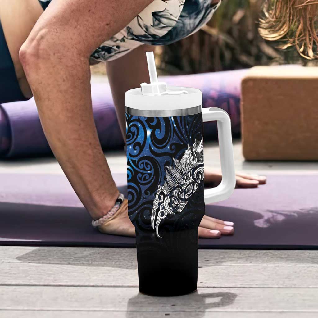 Maori Matariki Tumbler With Handle Landscape Styled Fern - Galaxy LT7 - Polynesian Pride