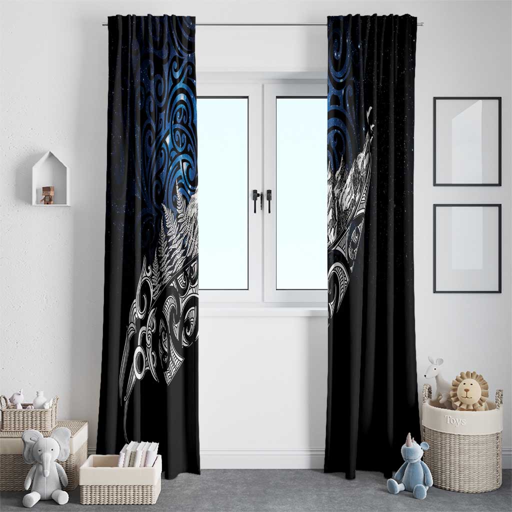 Maori Matariki Window Curtain Landscape Styled Fern - Galaxy