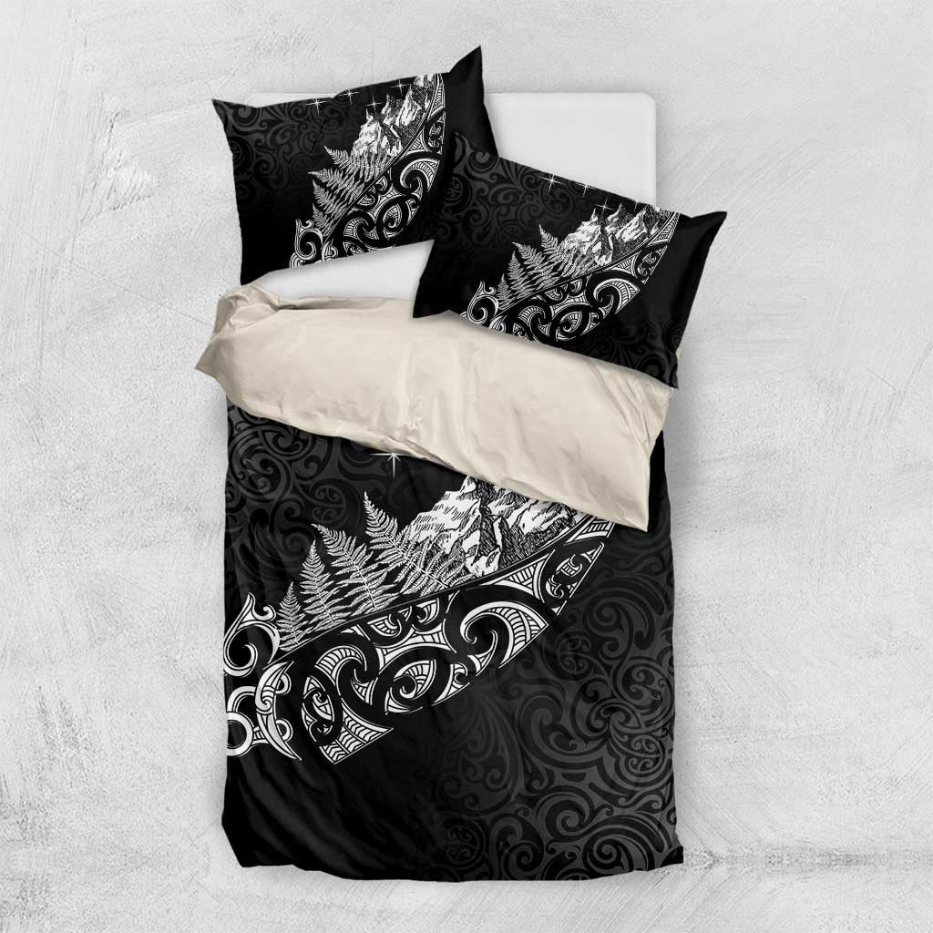 Maori Matariki Bedding Set Landscape Styled Fern - Monochrome