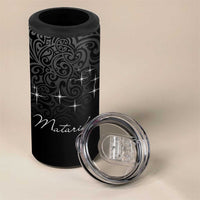 Maori Matariki 4 in 1 Can Cooler Tumbler Landscape Styled Fern - Monochrome LT7 - Polynesian Pride