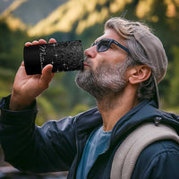 Maori Matariki 4 in 1 Can Cooler Tumbler Landscape Styled Fern - Monochrome LT7 - Polynesian Pride