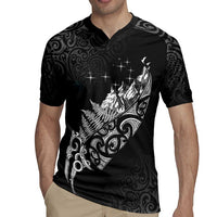 Maori Matariki Rugby Jersey Landscape Styled Fern - Monochrome LT7 - Polynesian Pride