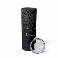 Maori Matariki Skinny Tumbler Landscape Styled Fern - Monochrome LT7 - Polynesian Pride
