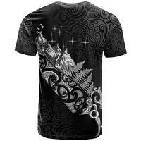 Maori Matariki T Shirt Landscape Styled Fern - Monochrome