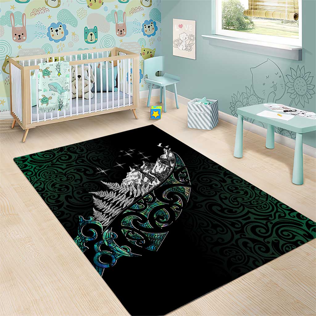Maori Matariki Area Rug Landscape Styled Fern - Paua Shell