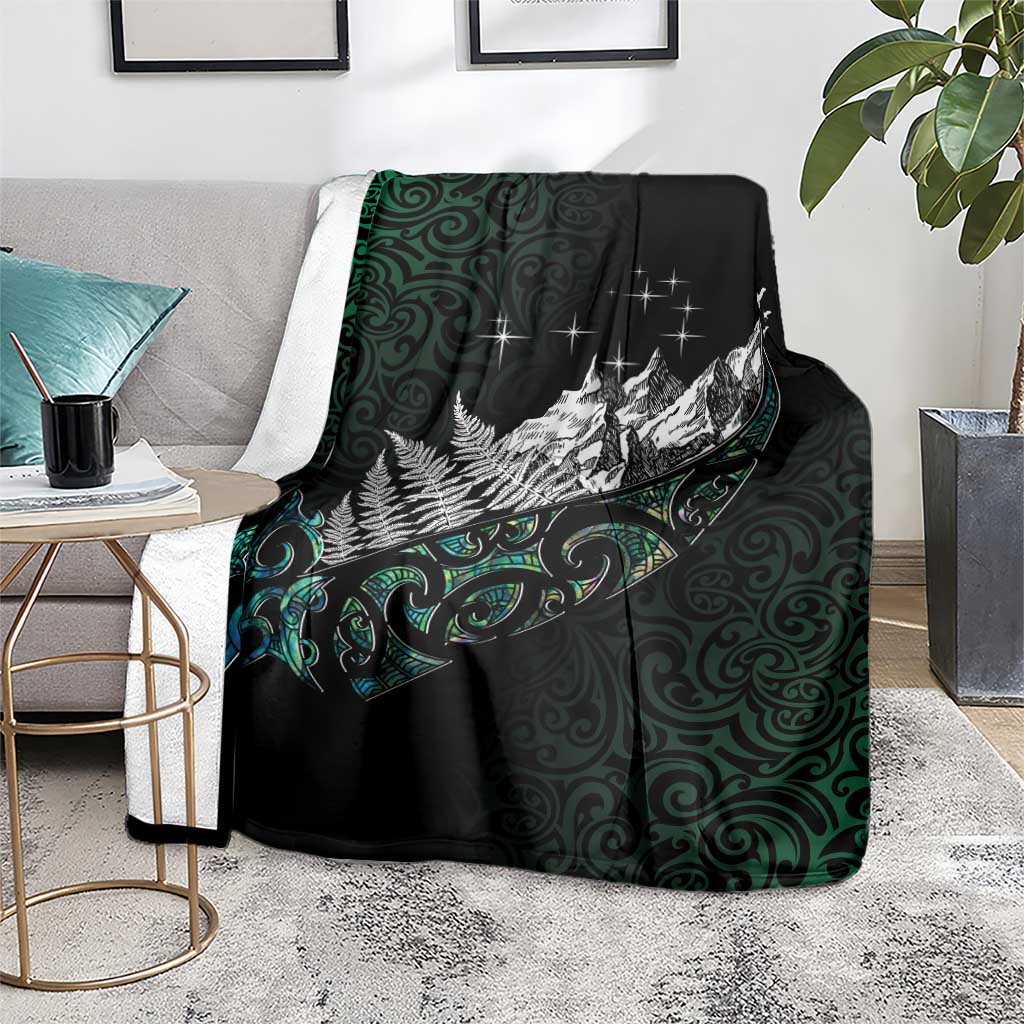 Maori Matariki Blanket Landscape Styled Fern - Paua Shell