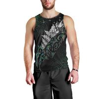 Maori Matariki Men Tank Top Landscape Styled Fern - Paua Shell
