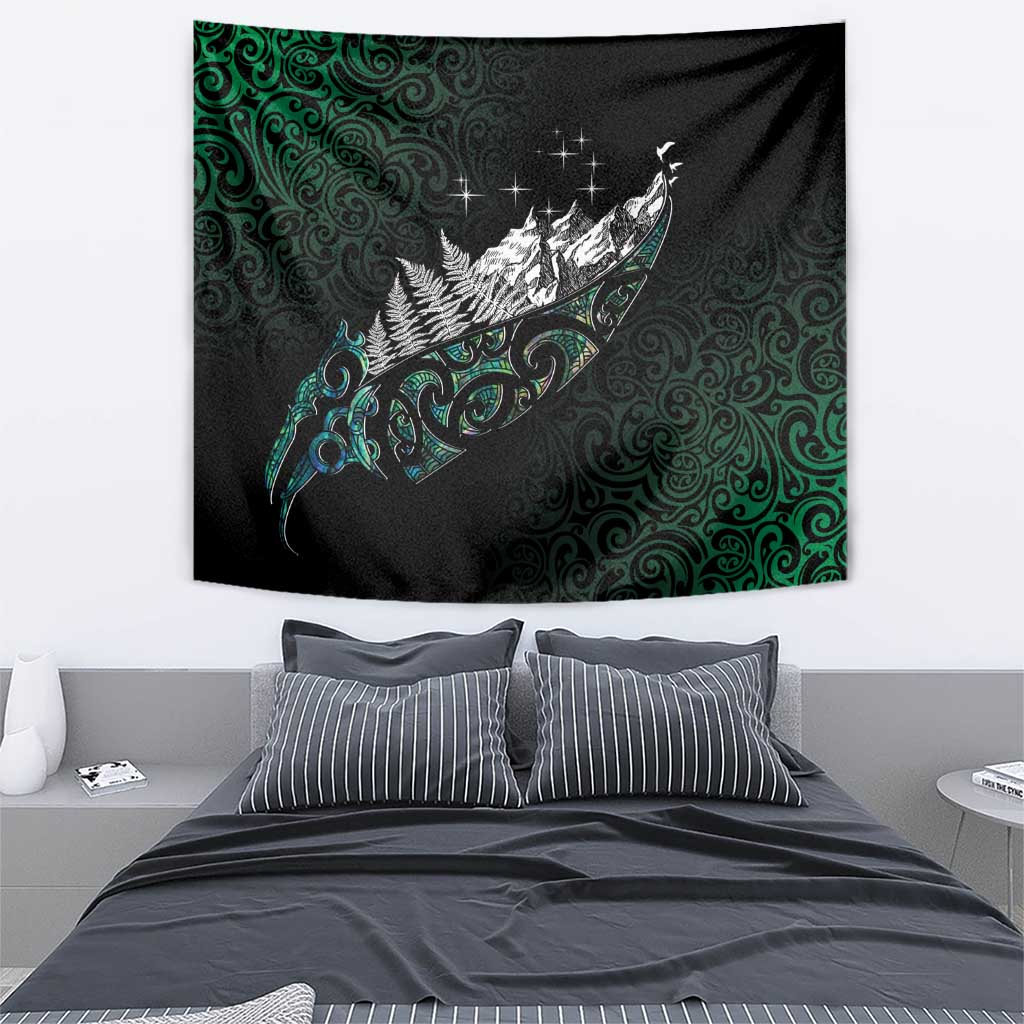 Maori Matariki Tapestry Landscape Styled Fern - Paua Shell
