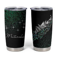 Maori Matariki Tumbler Cup Landscape Styled Fern - Paua Shell LT7 Green - Polynesian Pride