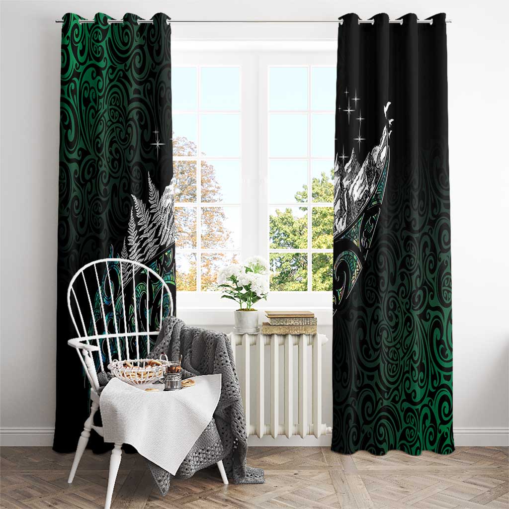 Maori Matariki Window Curtain Landscape Styled Fern - Paua Shell