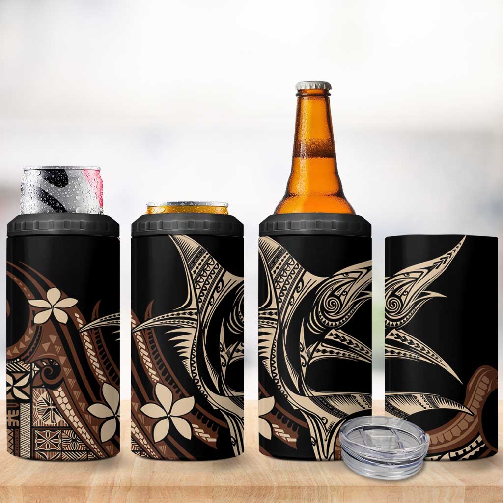 Samoa Manuia le Aso Tuto'atasi 4 in 1 Can Cooler Tumbler Siapo Mamanu Mix Tatau Marlin LT7 - Polynesian Pride